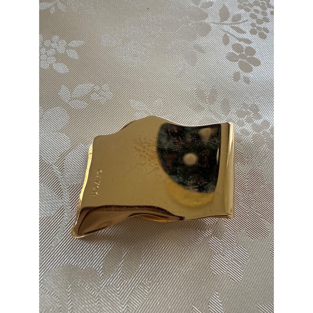 Vintage Avon US Flag Money Clip Gold Tone Patriotic Americana 1981 with Box - Picture 3 of 6